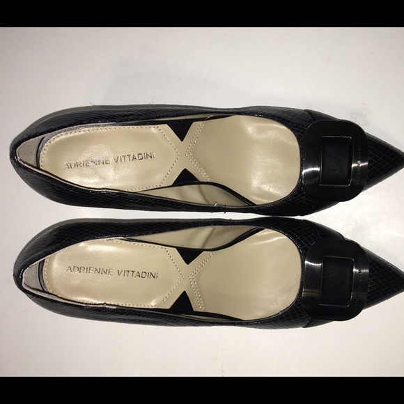 Adrienne Vittadini Heels Buckle Toe Snake Skin Sz9 - Picture 5 of 8